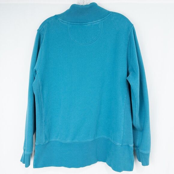 Duluth Trading Co Souped Up Funnel Neck Sweatshirt Womens Large Teal Blue 29715 - Picture 2 of 16